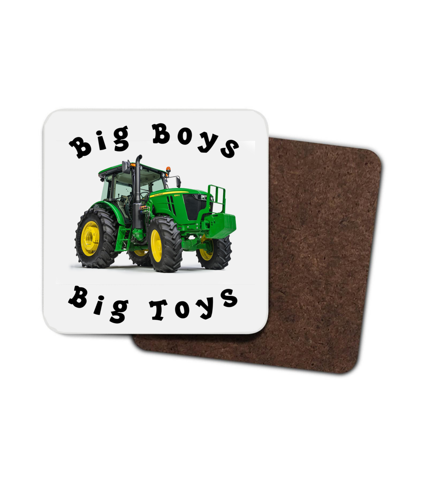 Green Tractor Hardboard Coaster, Big Boys Big Toys Coaster - Click Image to Close